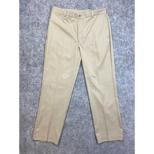Lyle & Scott Scotland Khaki Polyester Dress Pants Mens 36W 34L Flat Front